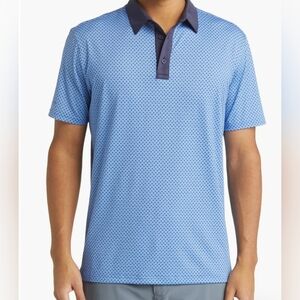 Mizzen+Main Blue Versa Polo Shirt Size Large Trim Fit